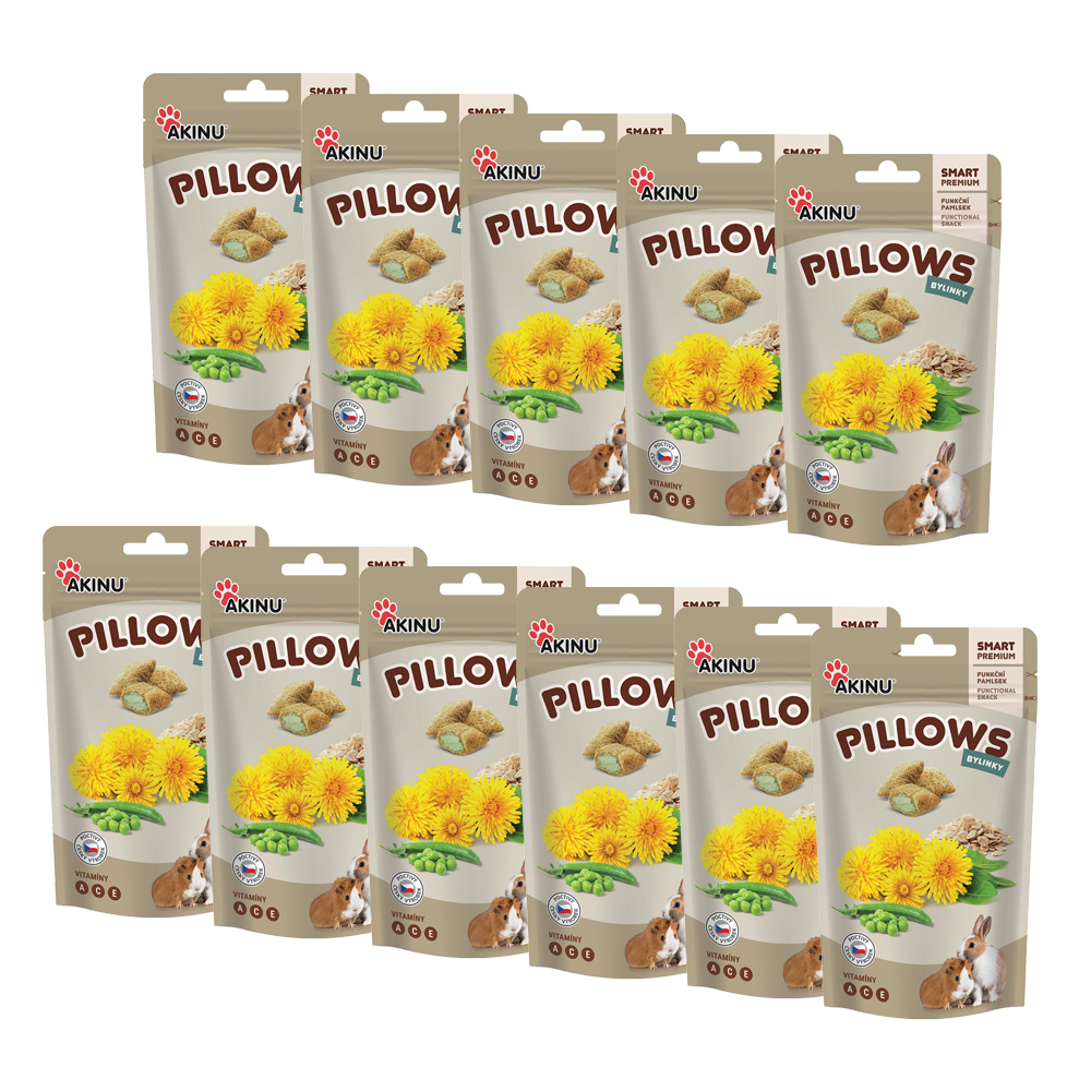 Akinu PILLOWS polštářky s bylinkami pro hlodavce 11 x 40 g Akinu