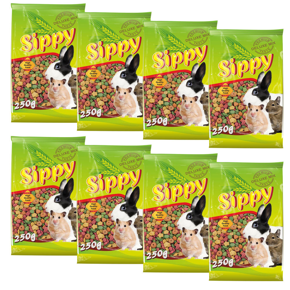 Akinu SIPPY DELUXE Křupky pamlsek pro hlodavce a králíky 8 x 250 g Akinu
