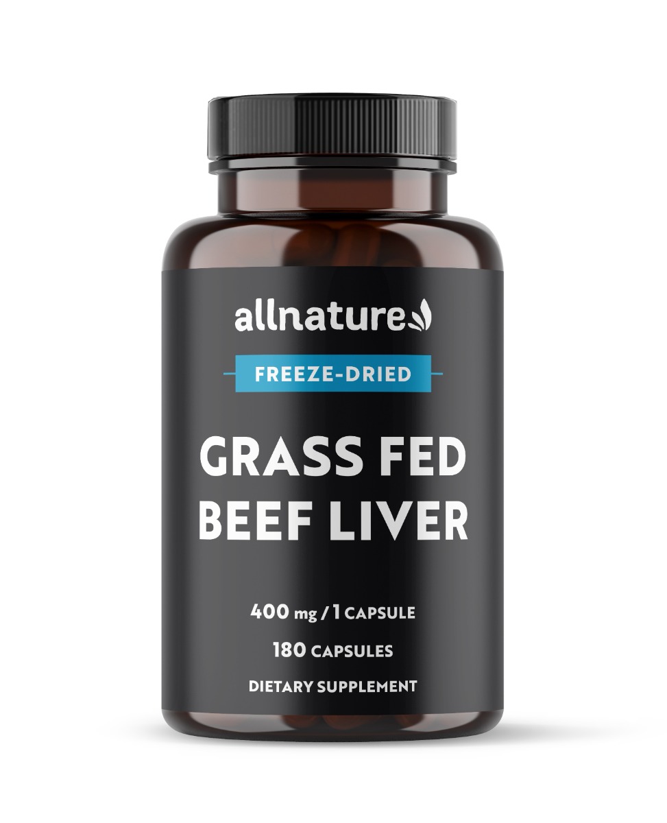 Allnature Grass Fed Beef Liver 180 kapslí Allnature