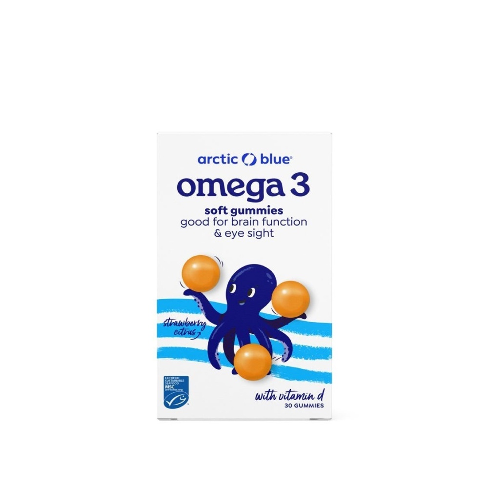 Arctic Blue Kids Omega 3 250 mg DHA + 70 mg EPA + vitamin D 30 želatinových pastilek Arctic Blue