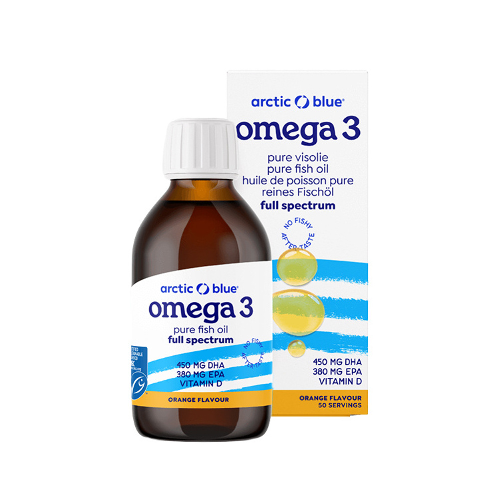 Arctic Blue Omega 3 450 mg DHA + 380 mg EPA + vitamin D 250 ml Arctic Blue
