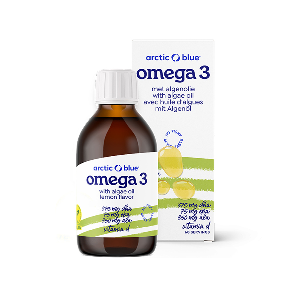 Arctic Blue Vegan Omega 3-6-9 Algae 375 mg DHA + 75 mg EPA + ALA + Vitamin D 150 ml Arctic Blue