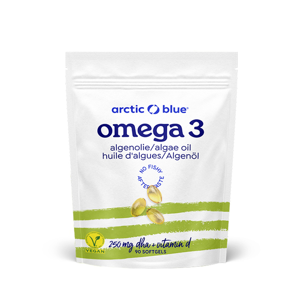 Arctic Blue Vegan Omega 3 Algae 250 mg DHA + vitamin D 90 gelových kapslí Arctic Blue