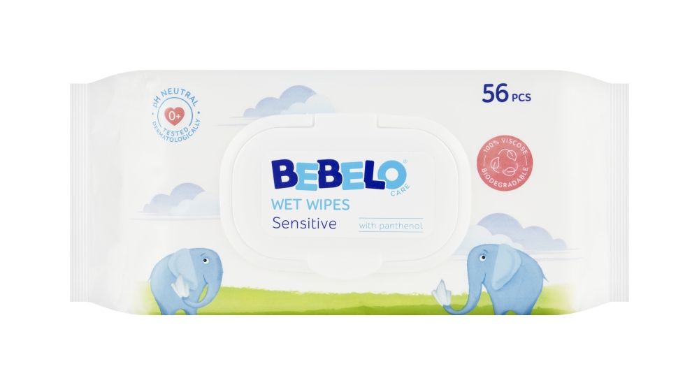 BEBELO Wet Wipes vlhčené ubrousky 56 ks BEBELO