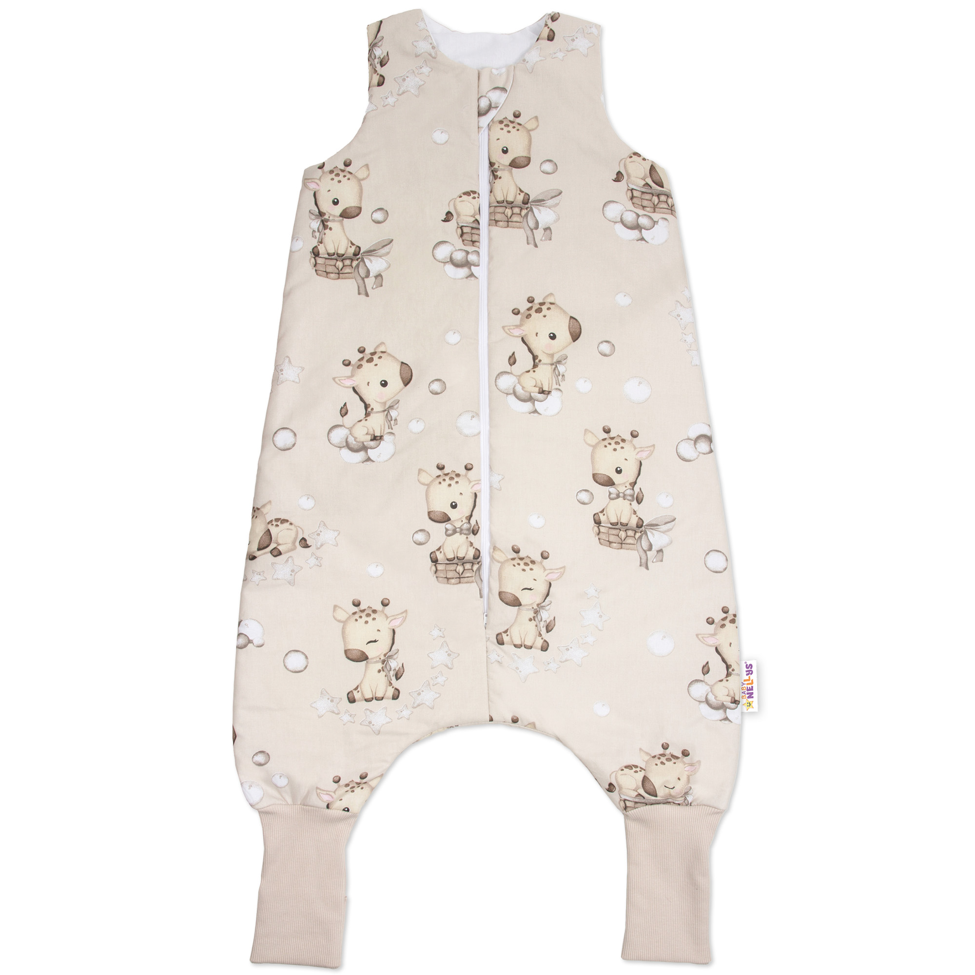 Baby Nellys Spací vak se zahrnovacími nohavičkami Baby Giraffe