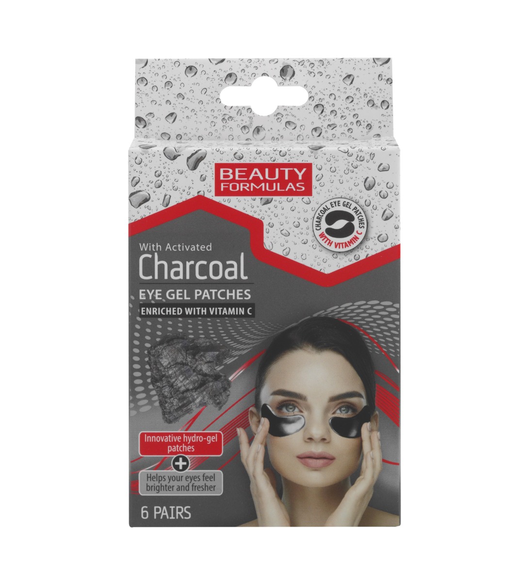 Beauty Formulas Gelové náplasti pod oči s aktivním uhlím 6 párů Beauty Formulas