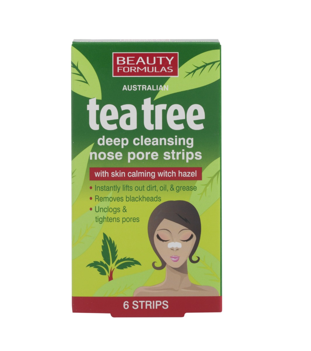 Beauty Formulas Tea Tree Čisticí pásky na nos 6 ks Beauty Formulas