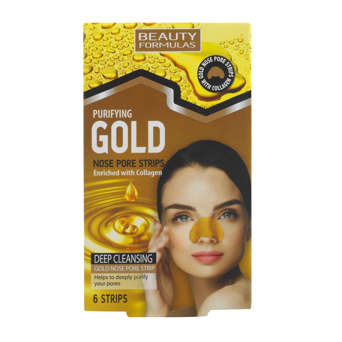 Beauty Formulas Zlaté čisticí pásky na nos 6 ks Beauty Formulas