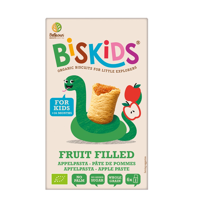 Biskids BIO měkké dětské sušenky s jablečným pyré 120 g Biskids
