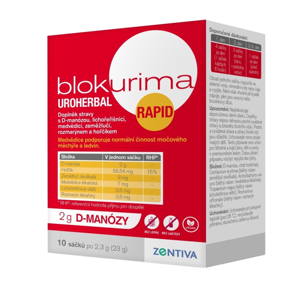 Blokurima Uroherbal Rapid 2g D-manózy 10 sáčků Blokurima