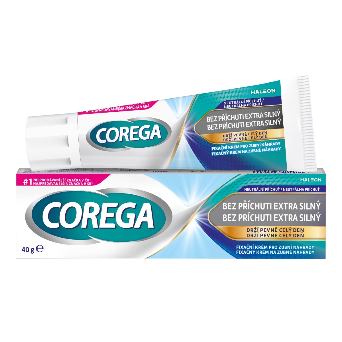 Corega Bez příchuti extra silný fixační krém 40 g Corega