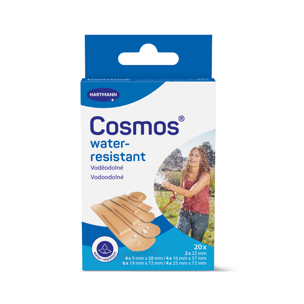 Cosmos Water-Resistant 5 velikostí voděodolná náplast 20 ks Cosmos