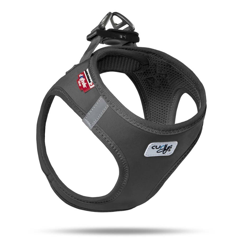 Curli Postroj pro psy Softshell Black 2XS
