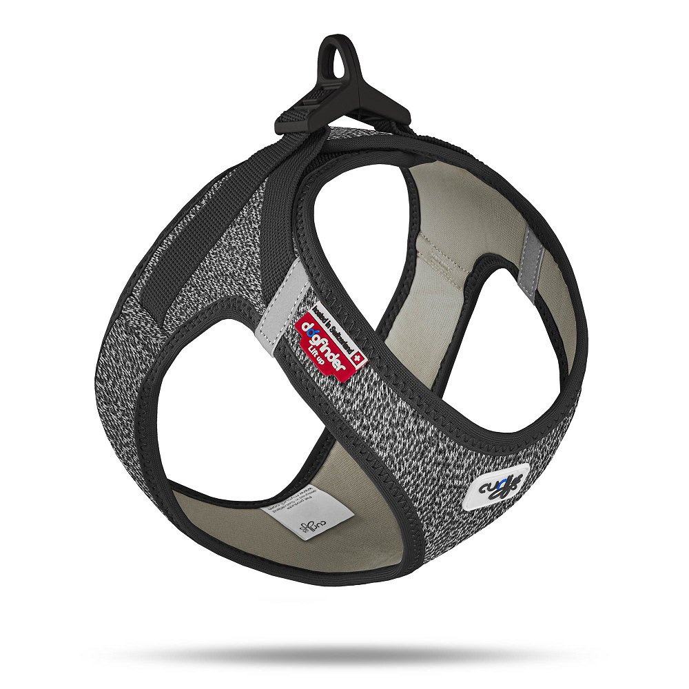Curli Postroj pro psy se sponou Merino vlna Black L