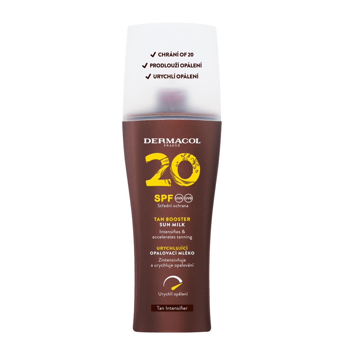 Dermacol SUN Mléko urychlující opálení SPF20 rozprašovač 200 ml Dermacol