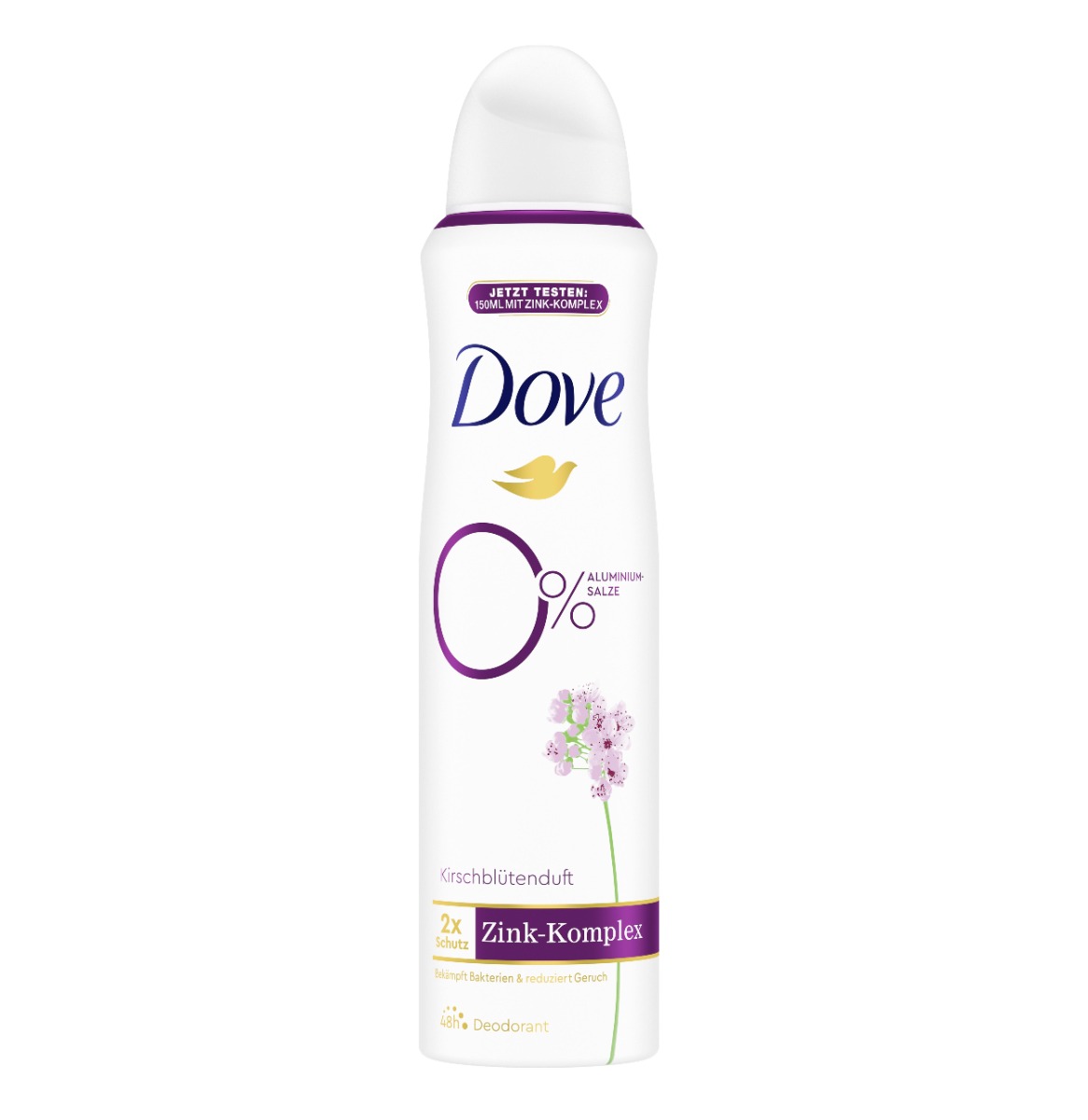 Dove 0% Alu Květ třešně deodorant ve spreji 150 ml Dove
