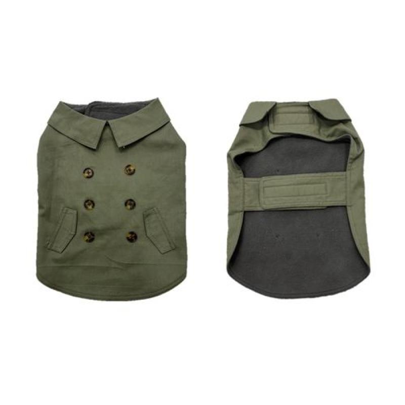 Duvo+ vesta pro psy na styl trenčkotu M 50cm zelená Duvo+