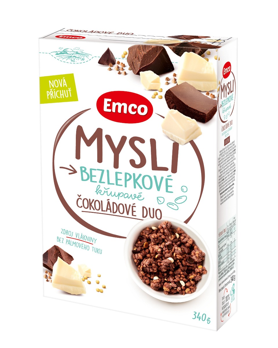 Emco Mysli bezlepkové čokoládové duo 340 g Emco