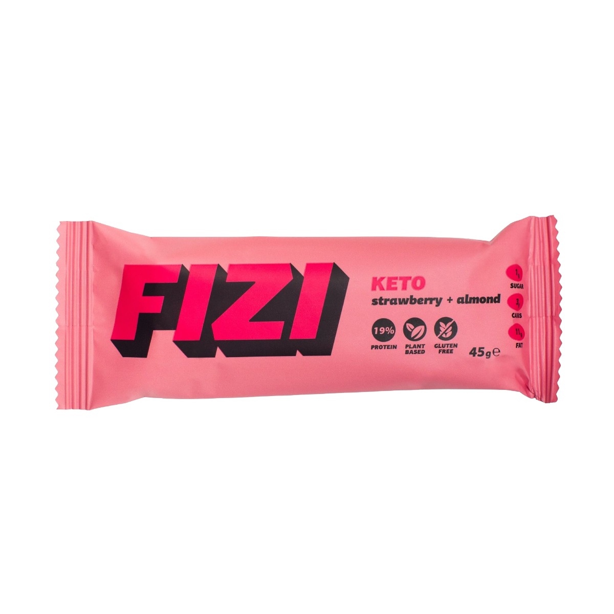 FIZI LLC Keto proteinová tyčinka jahoda + mandle 45 g FIZI LLC