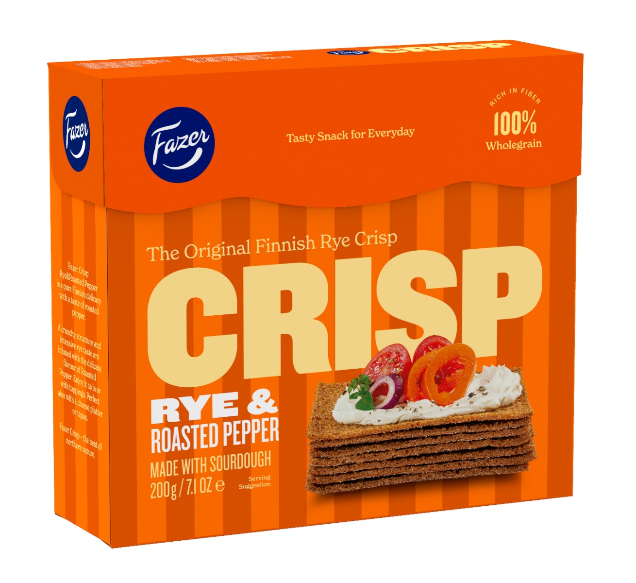 Fazer Crisp Žitné s příchutí pečené papriky křupavé plátky 200 g Fazer Crisp