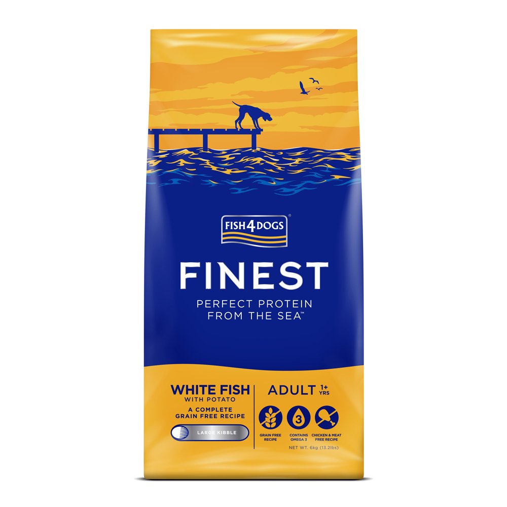 Fish4Dogs Granule velké pro dospělé psy Finest bílá ryba s bramborami 6 kg