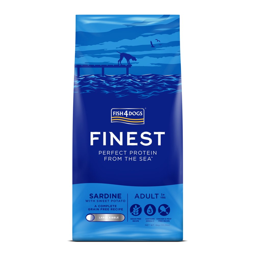Fish4Dogs Granule velké pro dospělé psy Finest sardinka se sladkými bramborami 6 kg