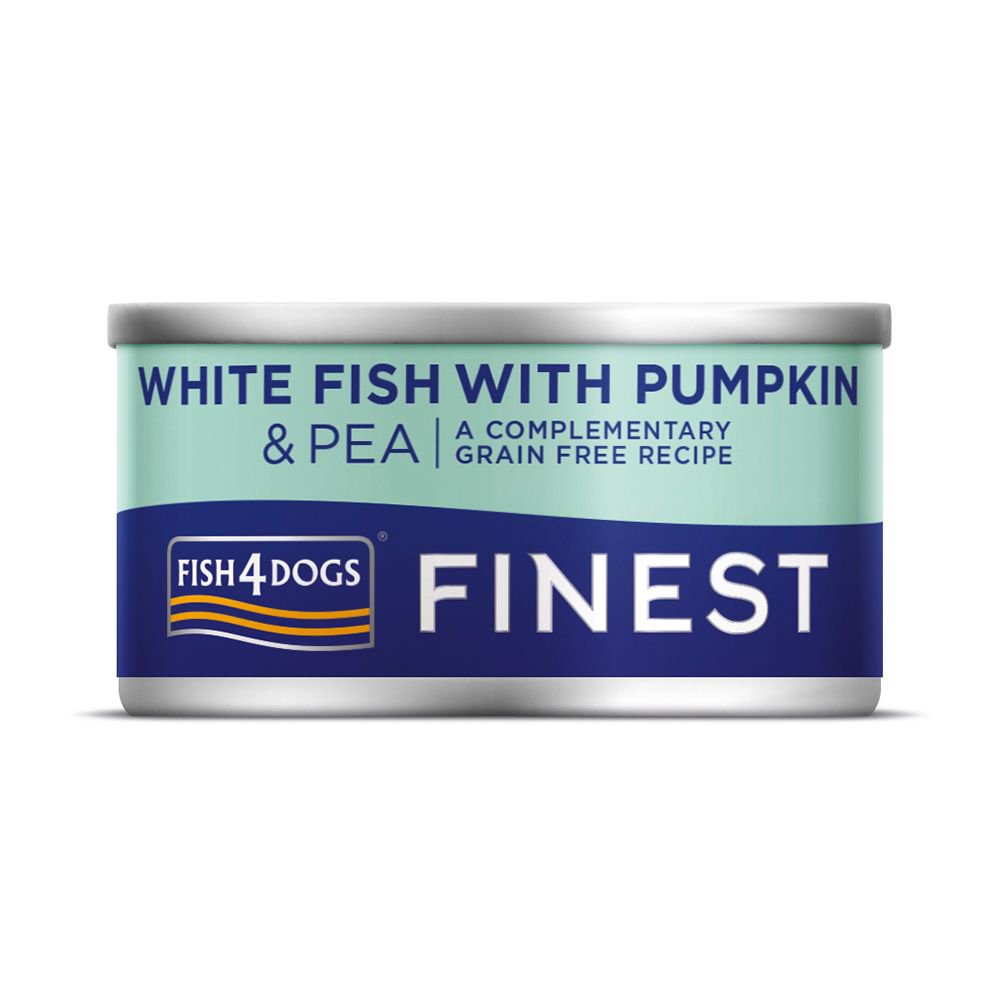 Fish4Dogs Konzerva pro psy Finest bílá ryba s dýní a hráškem 85 g Fish4Dogs