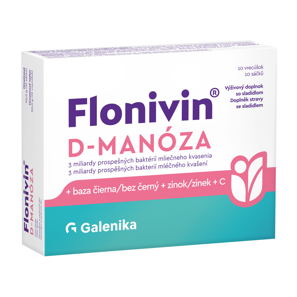 Flonivin D-MANÓZA + bez černý + zinek + vit. C 10 sáčků Flonivin