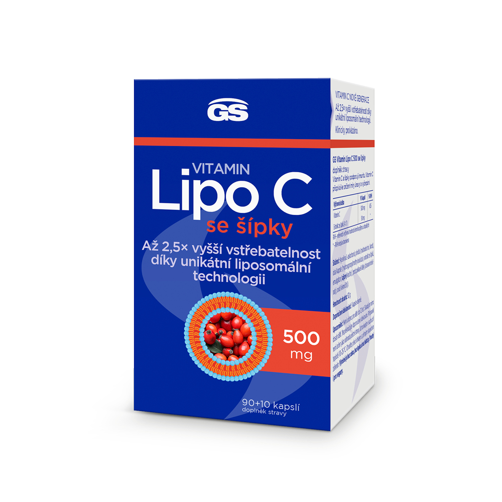 GS Vitamin Lipo C 500 mg se šípky 90+10 kapslí GS