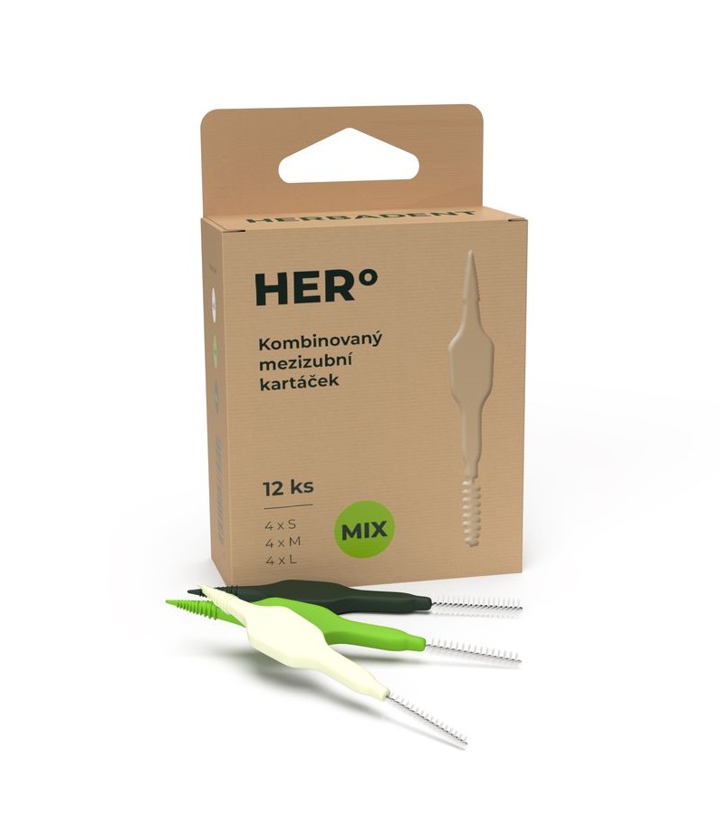 Herbadent HERo Mezizubní kartáčky mix velikostí 12 ks Herbadent