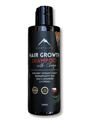 Hrotlife Šampon s výtažkem z Chagy na podporu růstu vlasů 200 ml Hrotlife
