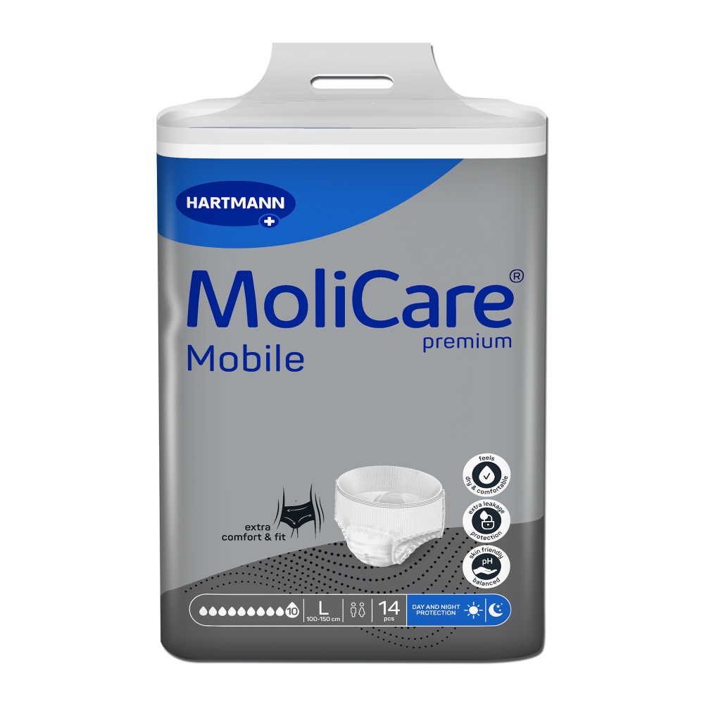 MoliCare Mobile 10 kapek vel. L natahovací kalhotky 14 ks MoliCare
