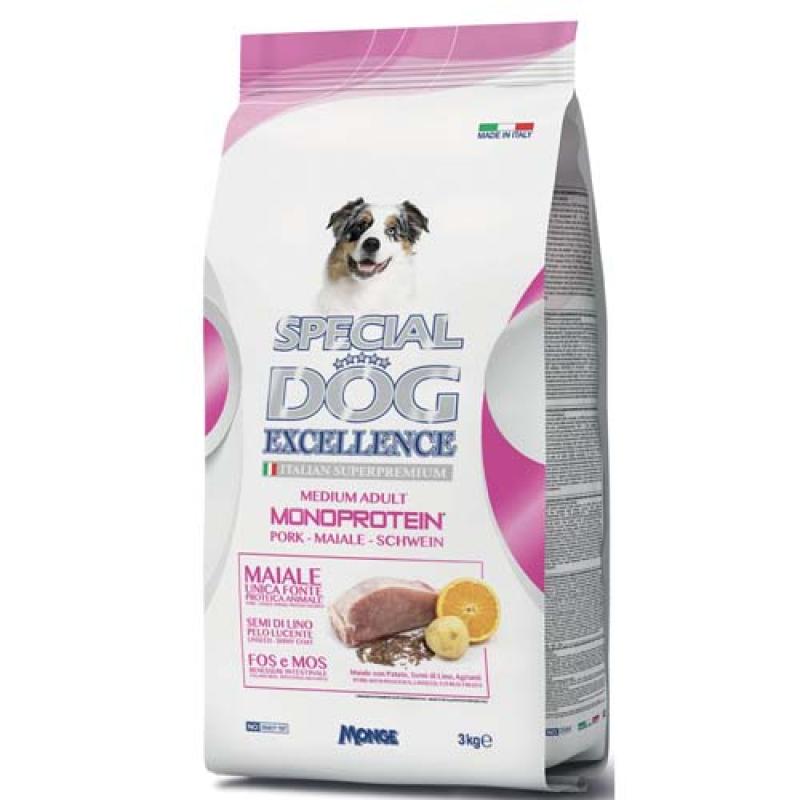 Monge SPECIAL DOG EXCELLENCE MEDIUM ADULT MONOPROTEINIC vepřové + brambory 3kg super Monge