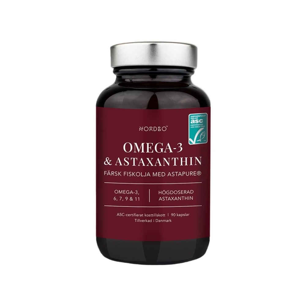 Nordbo Omega 3 & Astaxanthin 90 kapslí Nordbo