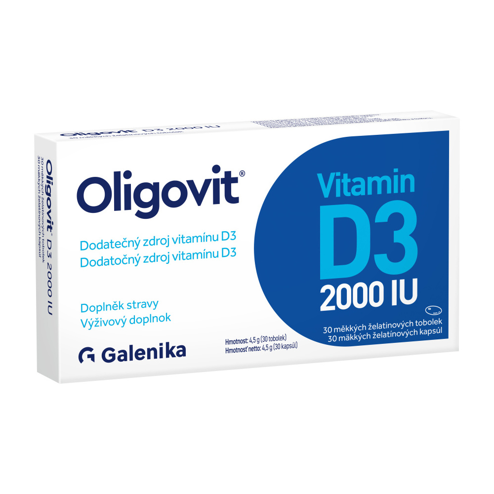 Oligovit Vitamin D3 2000 IU 30 želatinových tobolek Oligovit