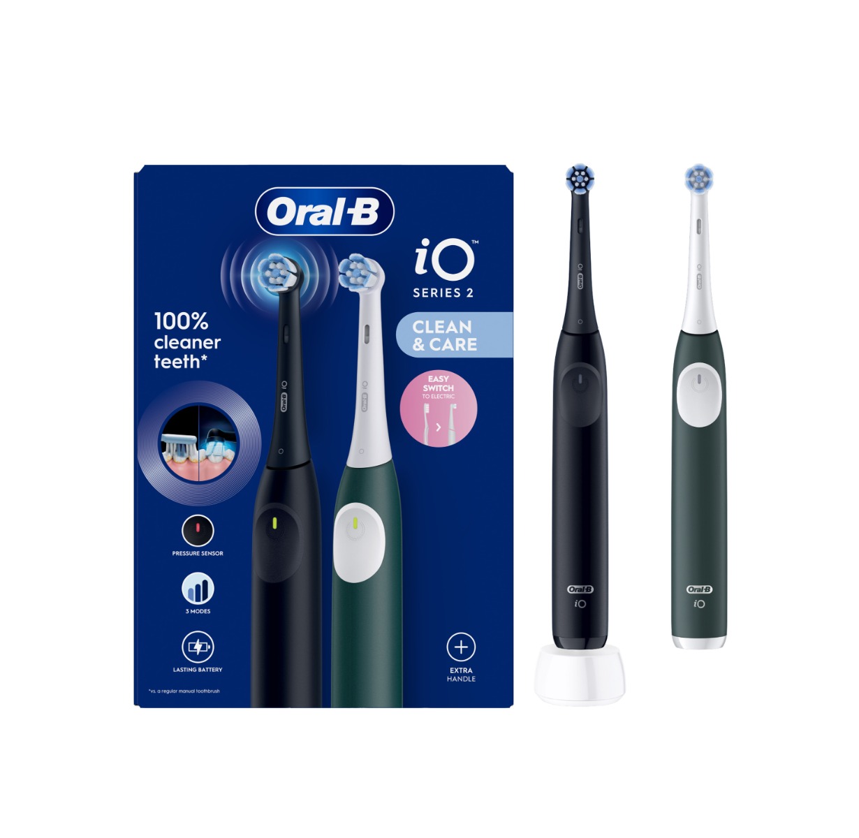 Oral-B iO 2 elektrické zubní kartáčky černý + lesní zelená Oral-B