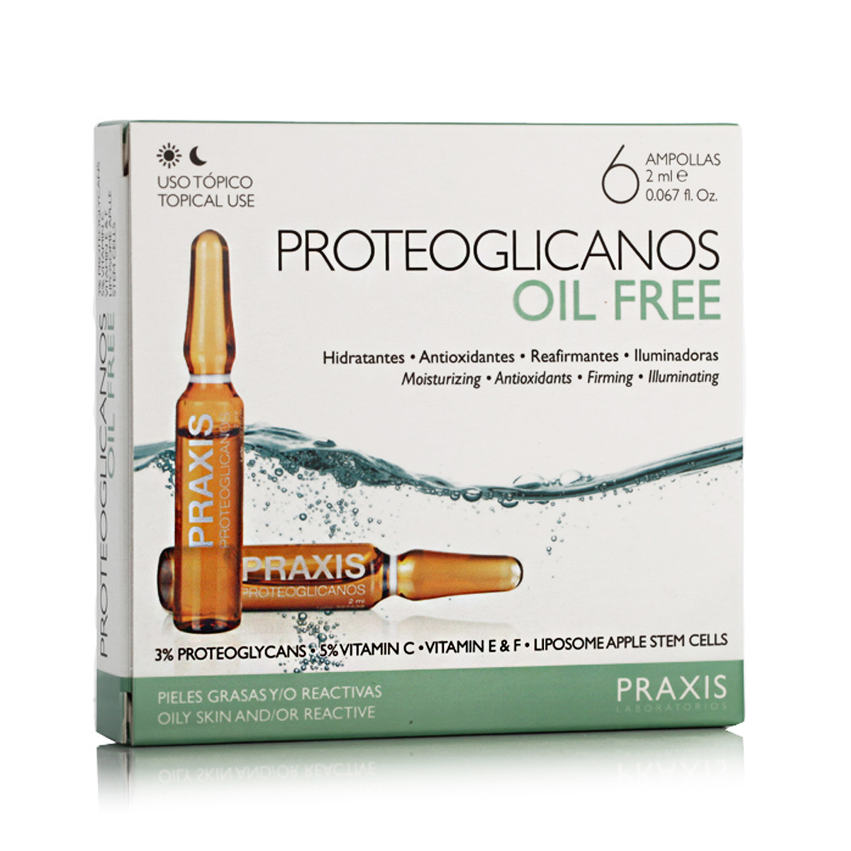 Praxis Laboratorios Proteoglicanos Oil Free 6 x 2 ml ampoules Praxis Laboratorios