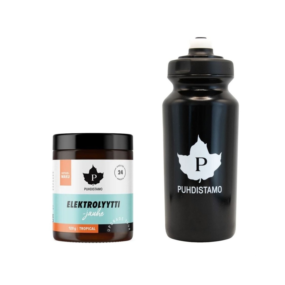 Puhdistamo Electrolyte Powder tropical 120 g + láhev 500 ml ZDARMA Puhdistamo