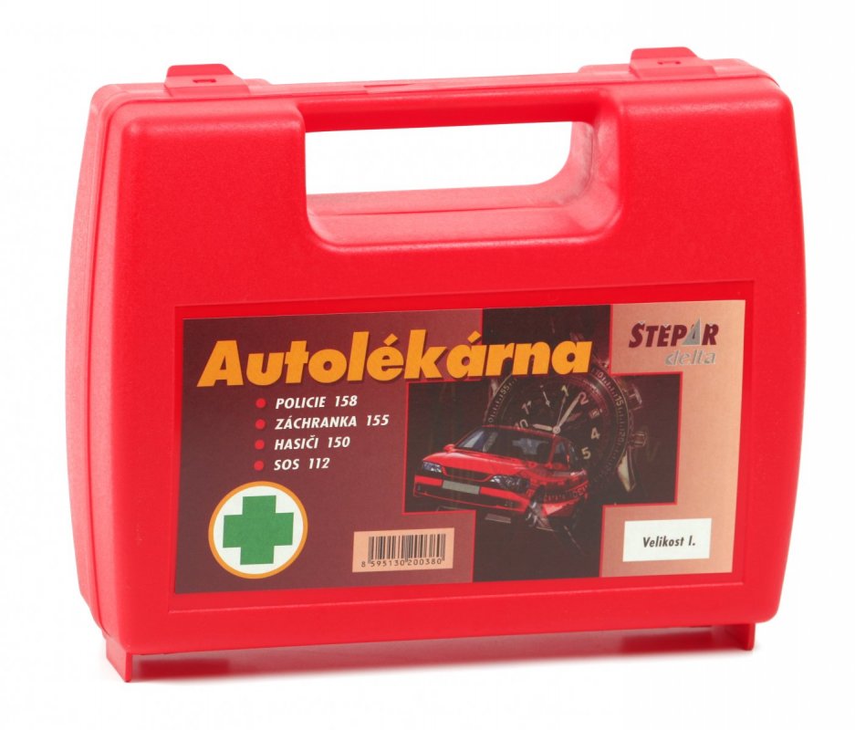 ŠTĚPAŘ Autolékárnička velikost I. - kufřík červený 153/2023 Sb. ŠTĚPAŘ
