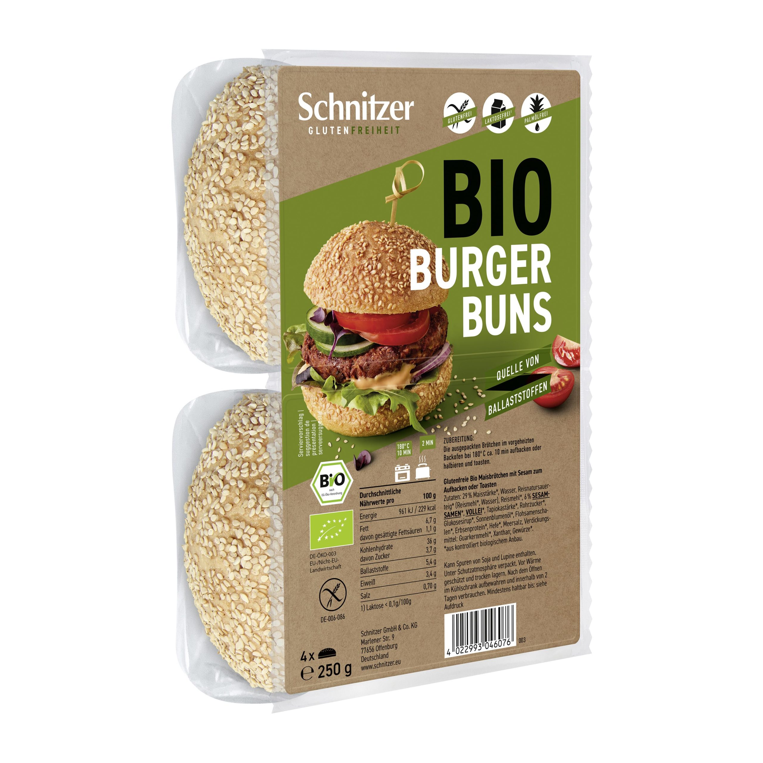 Schnitzer Housky na burger bezlepkové BIO 250 g Schnitzer