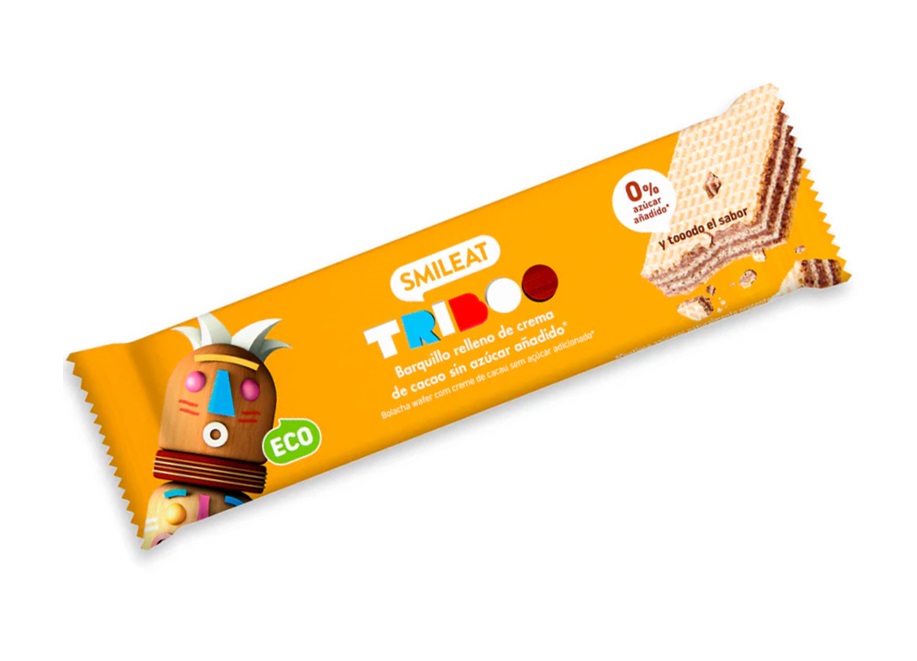 Smileat BIO celozrnná oplatka s kakaovou náplní s agáve 30 g Smileat