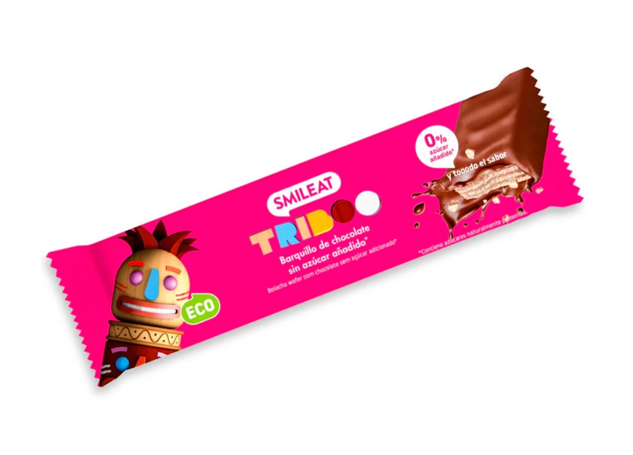 Smileat BIO celozrnná oplatka s kakaovou náplní v čokoládové polevě 40 g Smileat