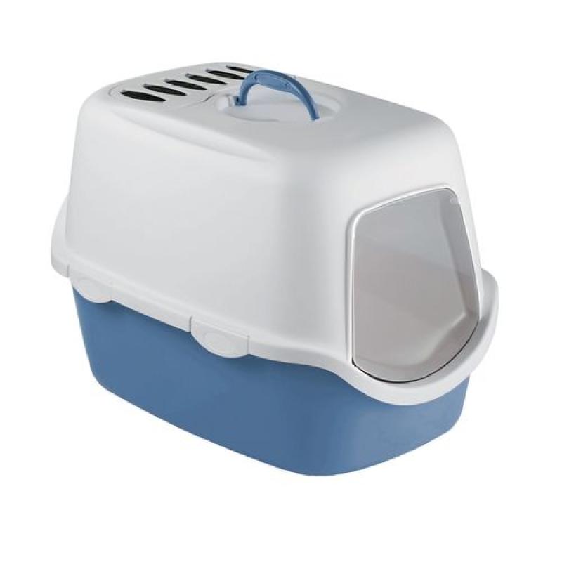 Stefanplast CATHY Filtr krytá modrá-bílá kočičí toaleta s filtrem 56x40x40cm Stefanplast