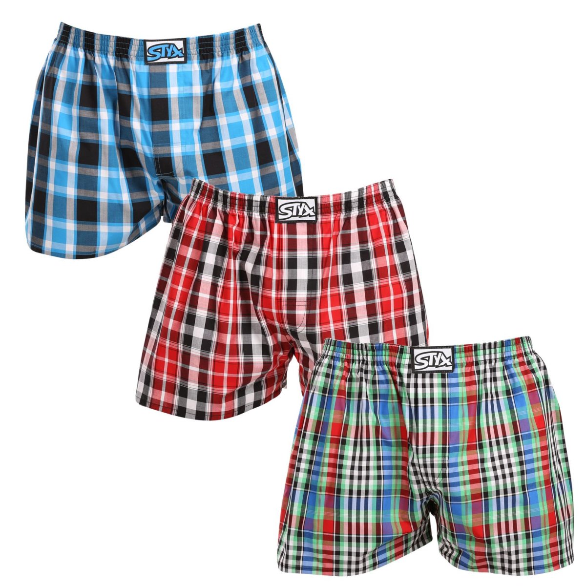 Styx 3PACK pánské trenky klasická guma vícebarevné (3A103456) XXL Styx