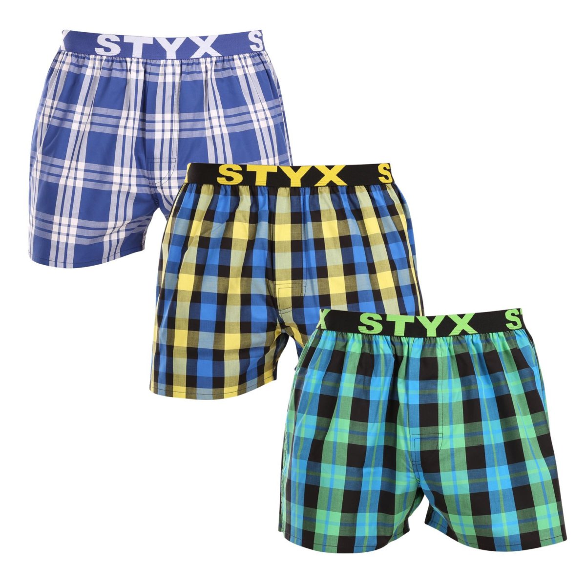 Styx 3PACK pánské trenky sportovní guma vícebarevné (3B103840) XL Styx