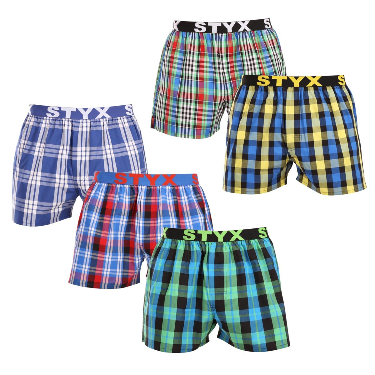 Styx 5PACK pánské trenky sportovní guma vícebarevné (5B103640) M Styx