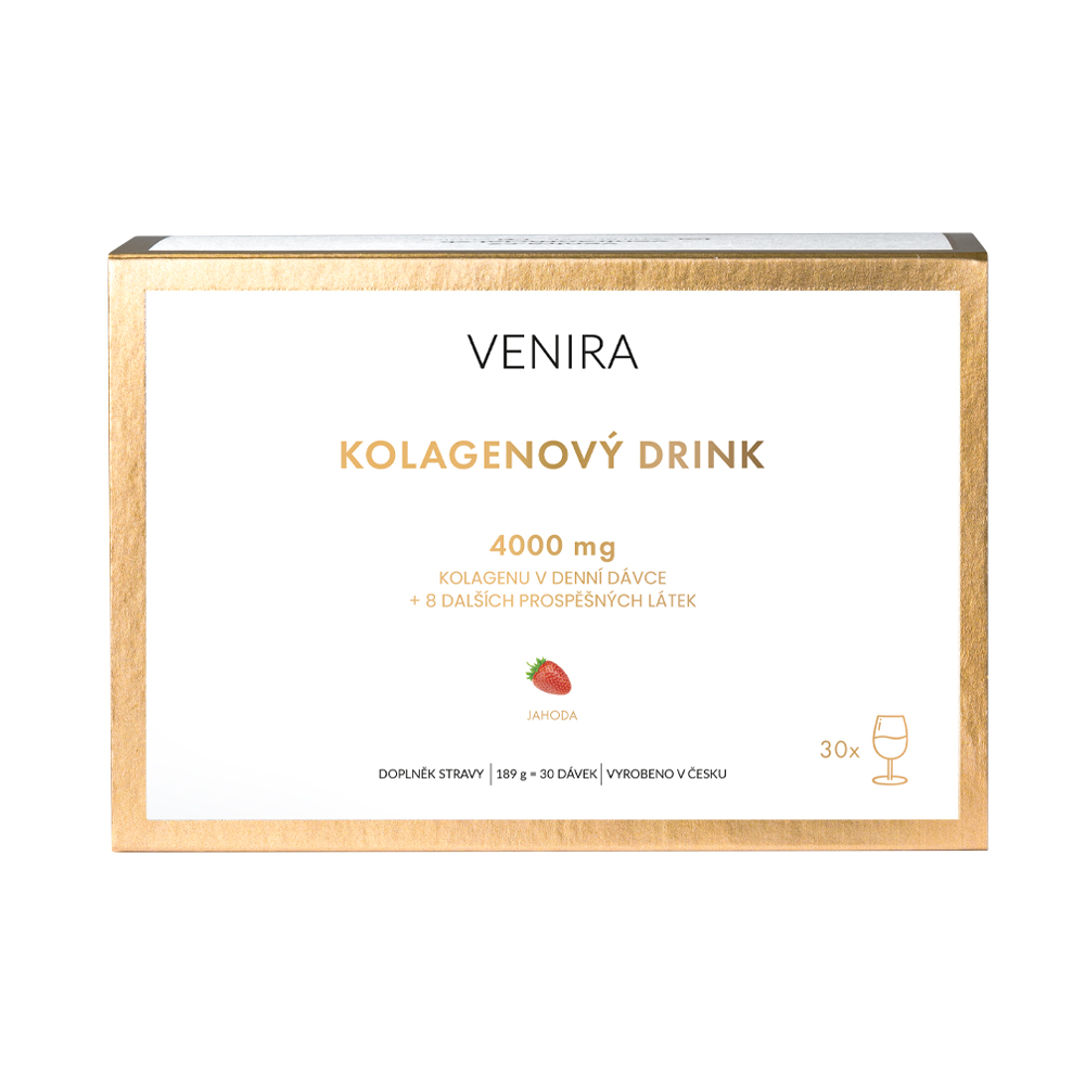 Venira Kolagenový drink - mořský kolagen jahoda 30 sáčků Venira