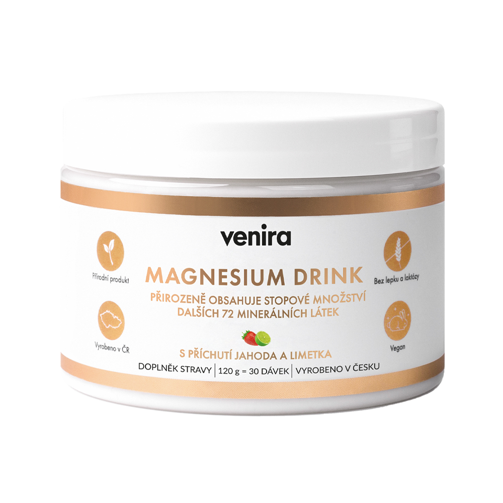 Venira Magnesium drink jahoda-limetka 120 g Venira