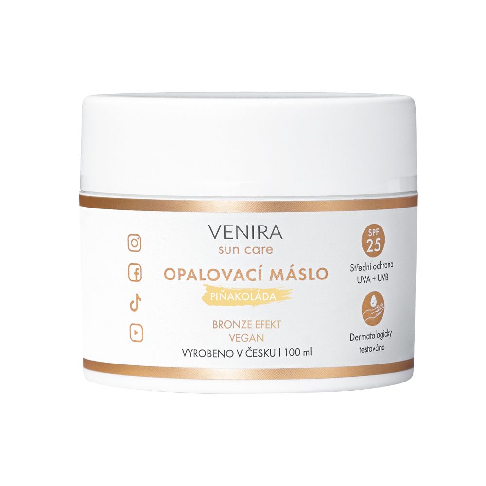 Venira Opalovací máslo bronze piňakoláda SPF25 100 ml Venira