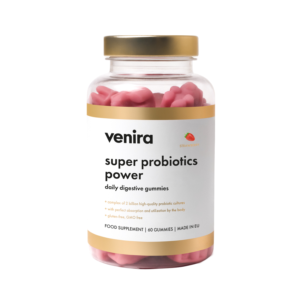 Venira Super probiotics power - daily digestive gummies jahoda 60 ks Venira